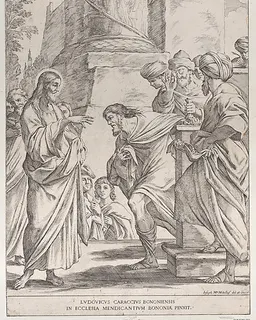 The Calling of Saint Matthew, plate 1 from "Bononiensium Pictorum Celebrioris..." by Giuseppe Maria Mitelli