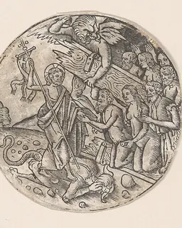 Christ in Limbo, a circular composition by Anonymous, Italian, 16th century