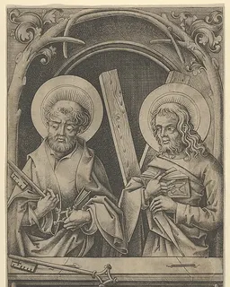 St. Peter and St. Andrew, from The Apostles by Israhel van Meckenem