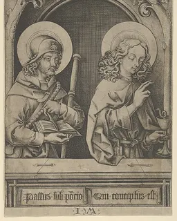 St. James the Greater and St. John, from The Apostles by Israhel van Meckenem