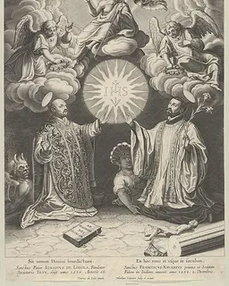 Christ, Ignatius of Loyola and Francis Xavier by Pieter de Jode I