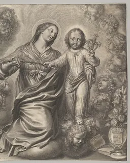 Virgin and Child Surrounded by Cherubs' Heads by Grégoire Huret