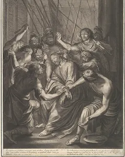 Christ Mistreated by Guards, from The Passion of Christ, plate 11 by Grégoire Huret