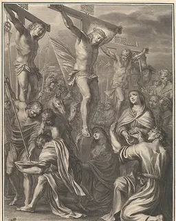 Christ on the Cross with St. Mary and St. John, from The Passion of Christ, plate 19 by Grégoire Huret