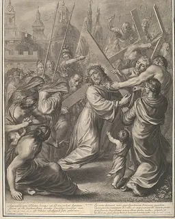 Christ Carrying the Cross, from The Passion of Christ, plate 17 by Grégoire Huret