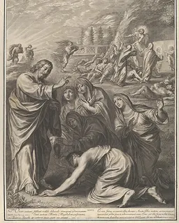 The Holy Women at Christ's Tomb, from The Passion of Christ, plate 20 by Grégoire Huret