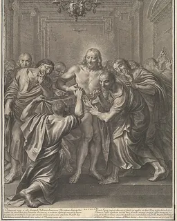 Doubting Thomas, from The Passion of Christ, plate 28 by Grégoire Huret