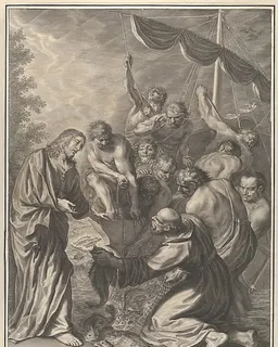 Miraculous Draught of Fishes, from The Passion of Christ, plate 29 by Grégoire Huret