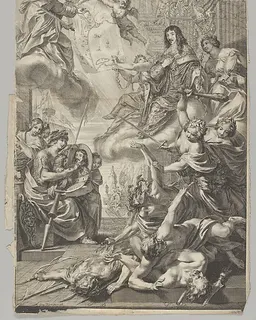 Virgin Helps Louis XIII to Expel the Vices by Grégoire Huret