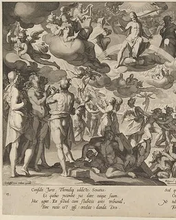 The Last Judgment, plate 13 from "Thronus Justitiae, tredecim pulcherrimus tabulis..." by Willem van Swanenburg