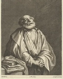 Saint Peter in prayer, looking upwards and to the right by Lucas Vorsterman II