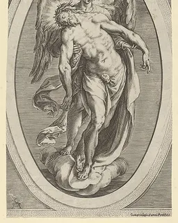 Christ supported by an angel standing on a cloud by Cherubino Alberti (Zaccaria Mattia)