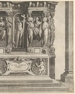 Allegory of the Christian Faith with Christ at center, holding the cross by Cherubino Alberti (Zaccaria Mattia)