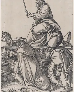 Section E: Christ Riding on a Triumphal Cart, from "The Triumph of Christ" by Andrea Andreani