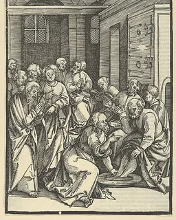 Christ Washing Saint Peter's Feet, from Speculum passionis domini nostri Ihesu Christi by Hans Schäufelein