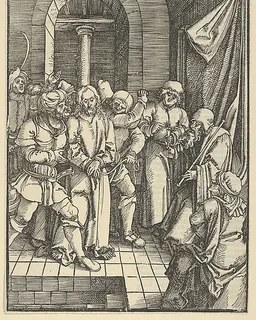 Christ before Annas, from Speculum passionis domini nostri Ihesu Christi by Hans Schäufelein