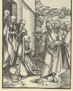 Christ Taking Leave of His Mother, from Speculum passionis domini nostri Ihesu Christi by Hans Schäufelein