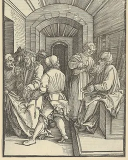 Pilate Washing his Hands, from Speculum passionis domini nostri Ihesu Christi by Hans Schäufelein