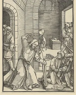 Christ Purifying the Temple, from "Speculum passionis domini nostri Ihesu Christi" by Hans Schäufelein