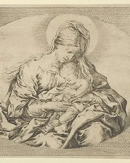 The Virgin holding the infant Christ, an oval composition, after Reni by Anonymous, 17th century