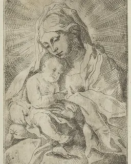 The Virgin holding the infant Christ, after Reni by Anonymous, 17th century