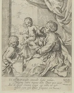 The Virgin and Child at a table with the young John the Baptist, after Reni by Anonymous, 17th century