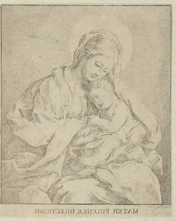 The Virgin holding the infant Christ, after Reni by Johann Christoph Winkler