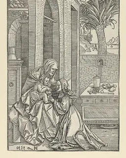 Virgin and Child with Saint Anne by Hans Schäufelein
