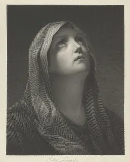 Head of the Virgin looking up to the right, after Reni by Robert Trossin