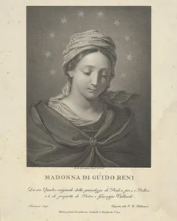 The Virgin in half length looking down, ten stars surrounding her head, after Reni by Giovita Garavaglia