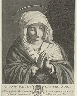 The Virgin in prayer looking down, after Reni by Jean Baron