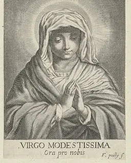 The Virgin in prayer looking down, after Reni by Francois de Poilly