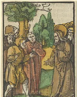 Christ and the Pharisees, from Das Plenarium by Hans Schäufelein