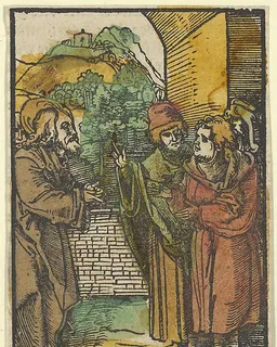 Christ and the Pharisees, from Das Plenarium by Hans Schäufelein
