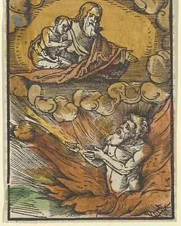 The Rich Man in Hell and the Poor Lazarus in Abraham's Lap, from Das Plenarium by Hans Schäufelein