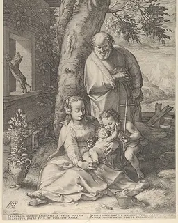 The Holy Family with the Infant John the Baptist by Hendrick Goltzius