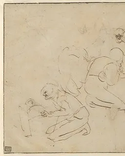 Studies for an Adoration of the Shepherds by Adriaen Brouwer