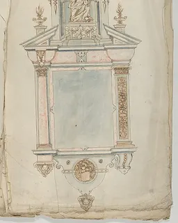 Design for a Wall Tomb with a Variant and a Statue of Christ as Salvator Mundi by Anonymous, Flemish