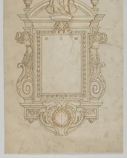 Design for an Epitaph surmounted by a Statue of the Virgin and Child by Anonymous, Flemish