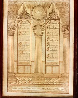 Ten Commandments, London, December 3, 1730 by Matthias Buchinger