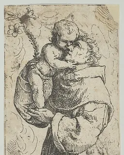St Antony of Padua embracing the Christ Child by Anonymous