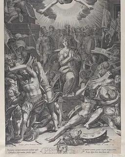 Martyrdom of Saint Catherine, after Bernardino Passari by Gijsbert Van Veen