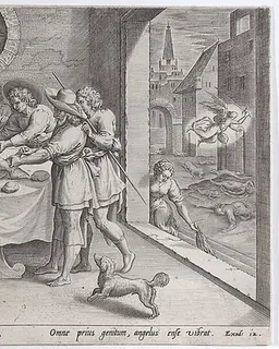 Preparation for the Passover, from "The Story of Moses, before the Exodus" by Johann Sadeler I