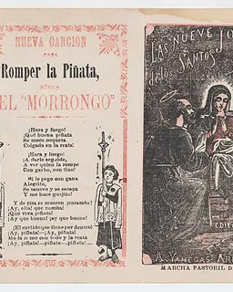 Cover for 'Las Nueve Jornadas de los Santos Peregrinos', Holy Family in the manger by José Guadalupe Posada