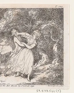 Joseph Hastens to Rescue Fanny from Imminent Danger, from "The Adventures of Joseph Andrews, and his friend Mr. Abraham Adams" by Thomas Rowlandson