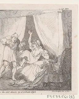 Parson Adams Discovered in a Suspicious Situation with Mrs. Slipslop, from "The Adventures of Joseph Andrews, and his friend Mr. Abraham Adams" by Thomas Rowlandson