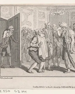 The Duke of N-'s Levée, an illustration from Tobias Smollett's "The Expedition of Humphry Clinker" (London, 1793), Vol. 1 by Charles Grignion, I