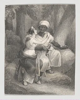 Aaron and Tamora (Shakespeare, Titus Andronicus, Act 2, Scene 3) by Charles Heath