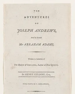 Title Page: "The Adventures of Joseph Andrews, and His Friend Mr. Abraham Adams" by Thomas Rowlandson