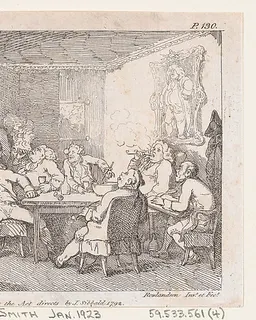 Parson Adams & Fanny examined as culprits before the country Justice, from "The Adventures of Joseph Andrews, and his friend Mr Abraham Adams" by Thomas Rowlandson